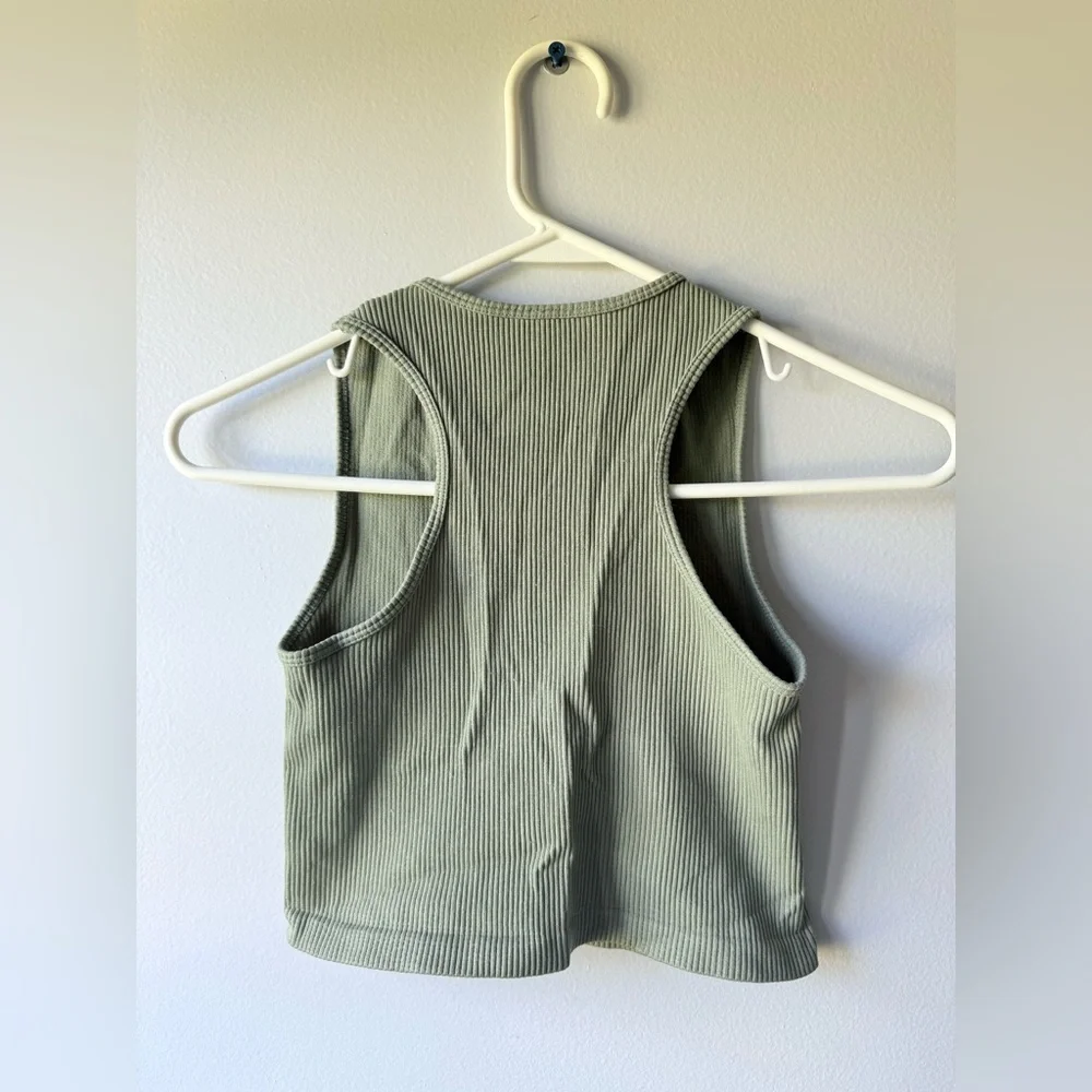 Nikibiki Sage Green Ribbed Sleeveless Top One Size - Picture 2 of 2